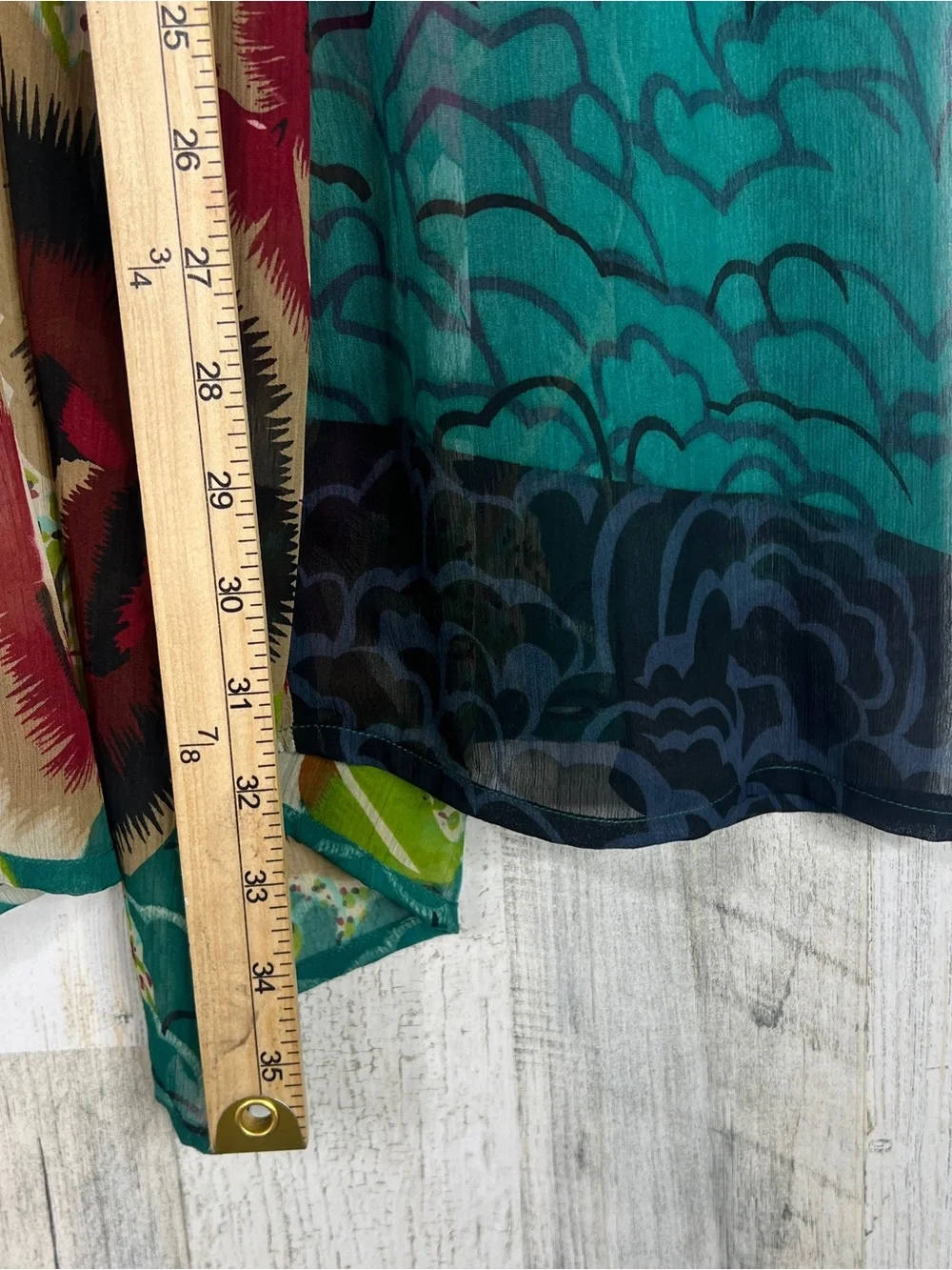Womens‎ Green Sheer Floral Kimono Duster Boho Festival Beach Lightweight Wrap